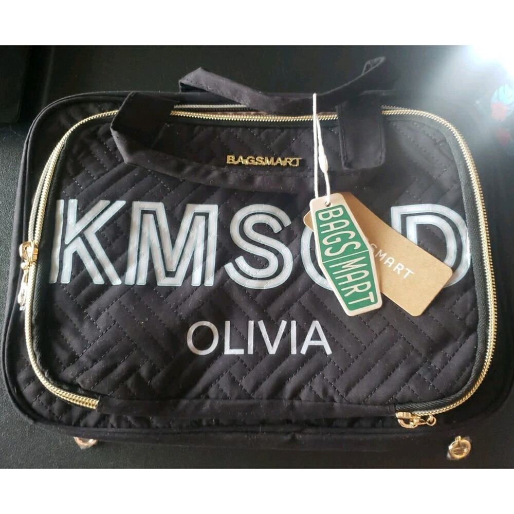 NWT Black BAGSMART Toiletry Bag Hanging Travel Makeup Organizer